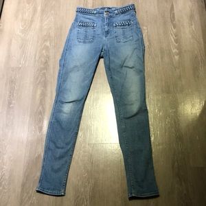 7 for All Mankind High-waist braided skinny jeans